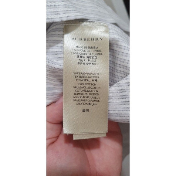Burberry London Men’s 16.5 42 Sz L Striped Long Sleeve Button Down Cotto… - Picture 8 of 15